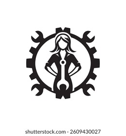  industrial logo black and white design