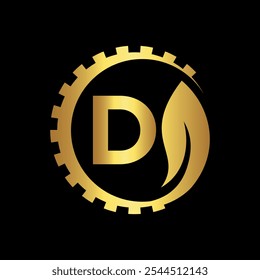 Industrial Logo combine with letter D vector template