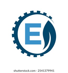 Industrial Logo combine with letter E vector template