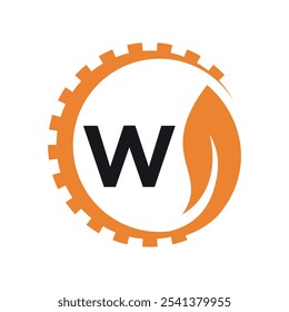 Industrial Logo combine with letter W vector template