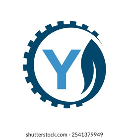 Industrial Logo combine with letter Y vector template