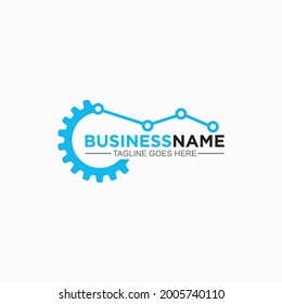 Industrial logo with the concept gear and technology