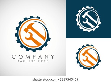 Industrial logo design concept. Corporate logo for production or service and maintenance business.