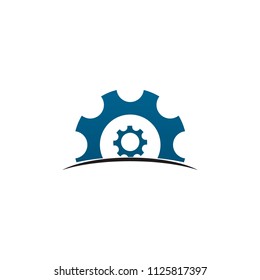 Industrial logo design with gear icon