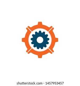 Industrial Logo Design Gear Icon Isolated Stock Vector (Royalty Free ...