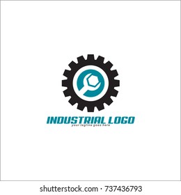 Industrial Logo Design Vector Illustration