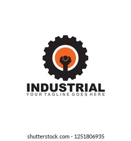 Industrial logo design vector template