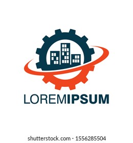 Industrial Logo Design Vector Template