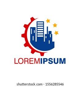 Industrial Logo Design Vector Template