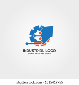 industrial logo template, vector logo 