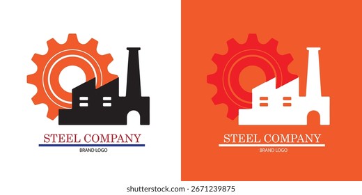 Industrial logo template. Vector illustration. Design element for corporate identity.