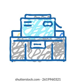 industrial machine cheese production doodle icon sketch vector. industrial machine cheese production sign. isolated symbol illustration