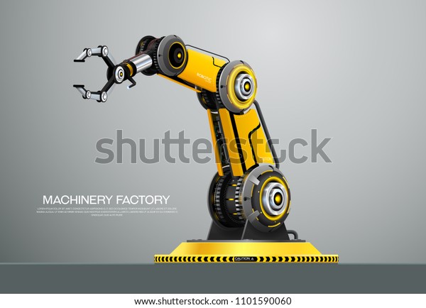 産業機械ロボットロボットアームの手工場ベクター画像イラスト の