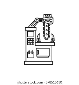 Industrial machine with a saw