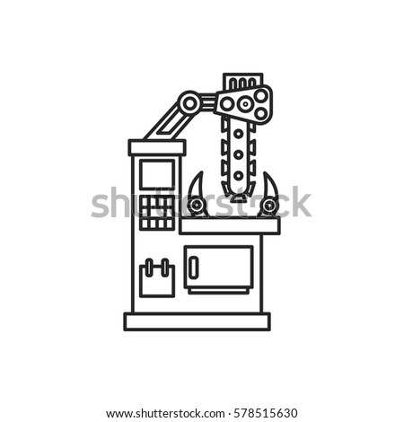 Industrial machine with a saw