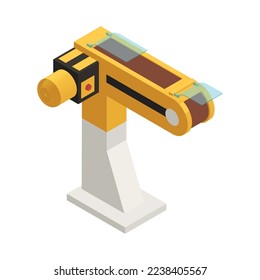 Industrial machinery composition with isolated icon of factory unit on blank background vector illustration