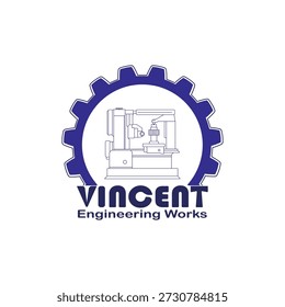 Diseño de logotipos de ingeniería de maquinaria de Industrial.