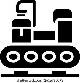 Industrial Machinery Glyph Vector Icon Design