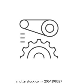 Industrial machinery line outline icon