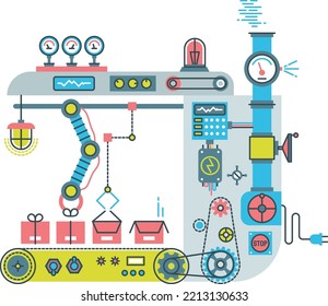 Industrial machinery. Robotic manufacture technology. Engineering mechanism