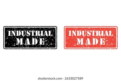 industrial made grunge stamp design, vector, isolated on transparent background