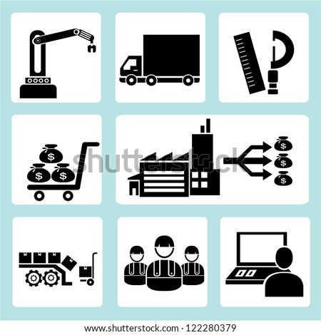industrial management icon set