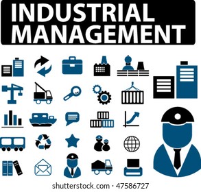 industrial management signs. vector