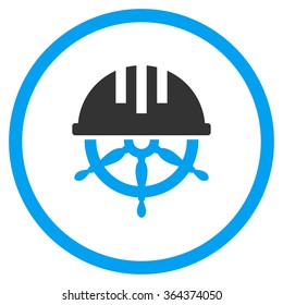 Industrial Management vector icon. Style is bicolor flat symbol, blue and gray colors, rounded angles, white background.