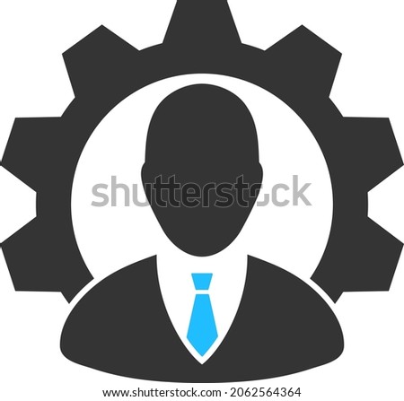 Industrial Manager vector icon. A flat illustration design of Industrial Manager icon on a white background.