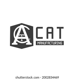 Industrial manufacturing building logo design. Industrial factory and warehouse vector design. Industrial production logotype