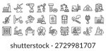 Industrial Manufacturing icon collection. Containing design industry, technology, manufacturing, factory, industrial