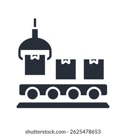industrial manufacturing icons isolated on White Background. Flat style design