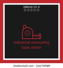 industrial measuring tape, meter vector icon