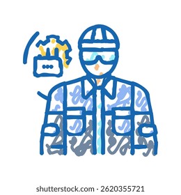 mecânico industrial reparação trabalhador ícone doodle esboço vetor. mecânico industrial reparação sinal trabalhador. ilustração símbolo isolado