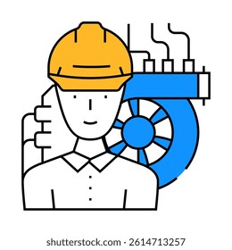 industrial mechanic repair worker line icon vector. industrial mechanic repair worker sign. isolated symbol illustration