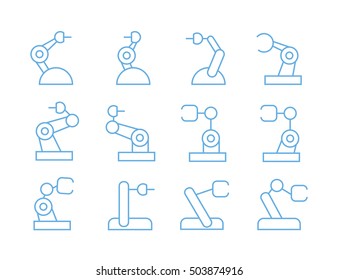 industrial mechanical robot arm icons