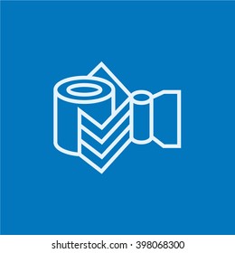Industrial mechanical robot arm line icon.