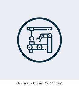 Industrial mechanical robot arm vector icon. Industrial Robot Icon Vector Illustration
