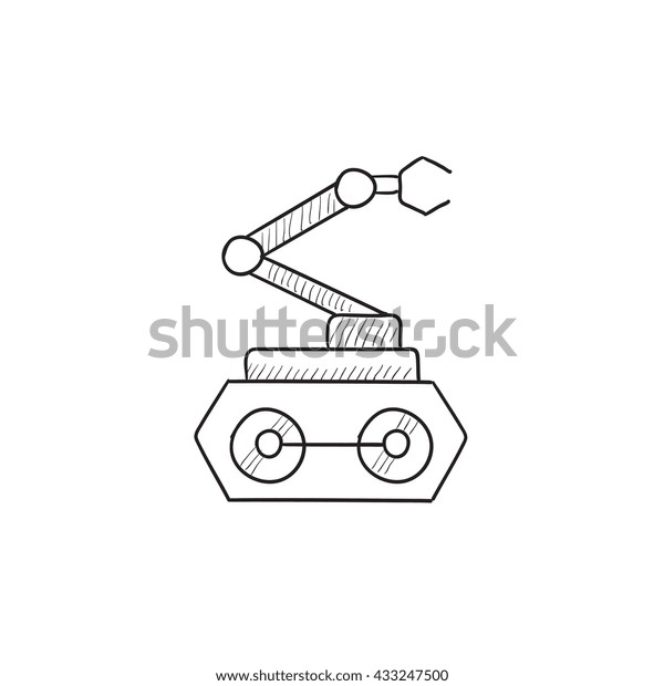 Industrial Mechanical Robot Arm Vector Sketch Stock Vector Royalty Free 433247500