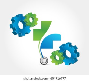 industrial medical health concept. illustration design isolated over white