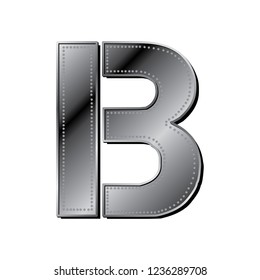 industrial, metallic letter b