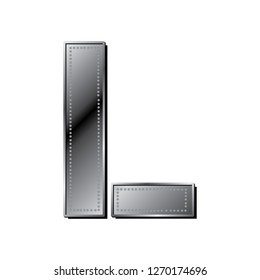 industrial metallic letter l