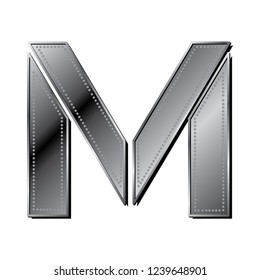 industrial, metallic letter m