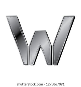 industrial metallic letter w