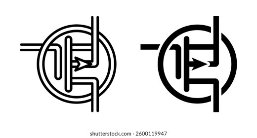 Industrial mosfet icon simple vector. Electric circuit. Central computer