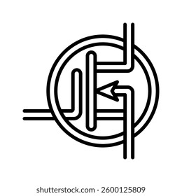 Industrial mosfet icon simple vector. Electric circuit. Central computer