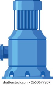 Industrial motorized water pump vector illustration
