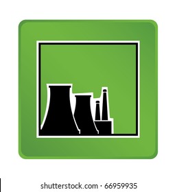 Industrial object on a green background