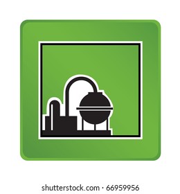 Industrial object on a green background