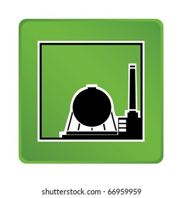 Industrial object on a green background
